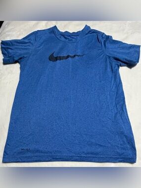 Nike Short Sleeve Crew Tee in Royal Blue with Black Swoosh